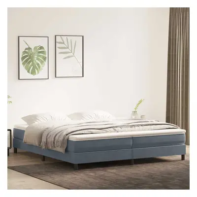 vidaXL Box spring postel s matrací tmavě šedá 200x220 cm samet