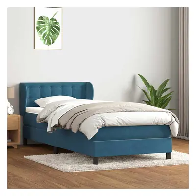 vidaXL Box spring postel s matrací tmavě modrá 80x210 cm samet