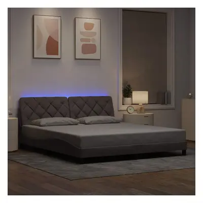 vidaXL Rám postele s LED bez matrace Taupe 180x200 cm Látka