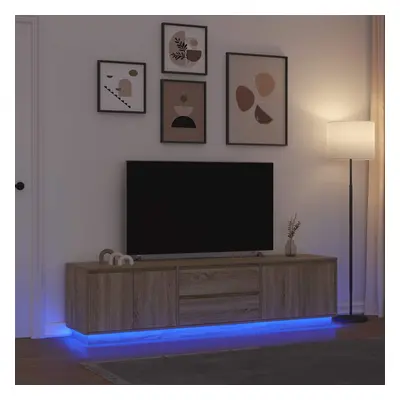 vidaXL TV skříňka s LED osvětlením Dub Sonoma 193,5x41x50 cm