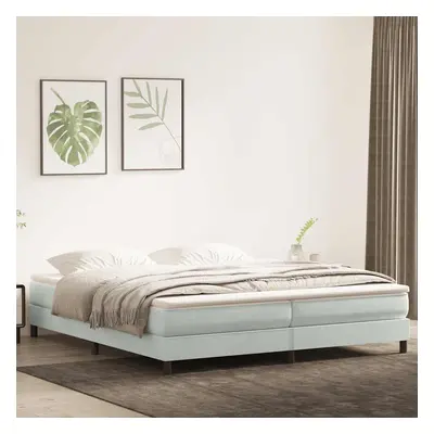 vidaXL Box spring postel s matrací světle šedá 180x220 cm samet