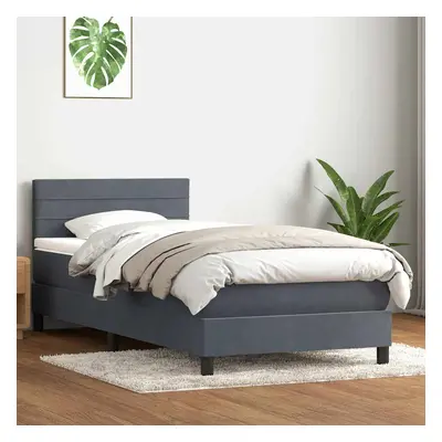 vidaXL Box spring postel s matrací tmavě šedá 100x210 cm samet