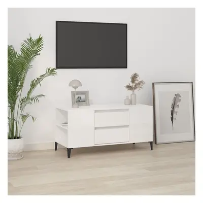 vidaXL TV skříňka bílá vysoký lesk 102 x 44,5 x 50 cm kompozitní dřevo