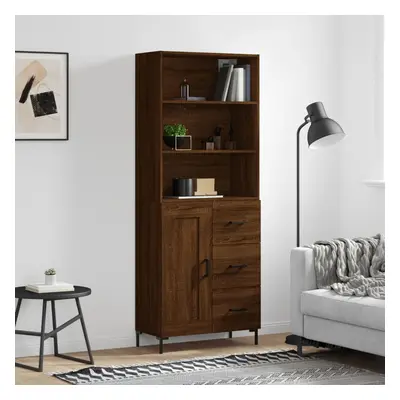 vidaXL Skříň highboard hnědý dub 69,5 x 34 x 180 cm kompozitní dřevo