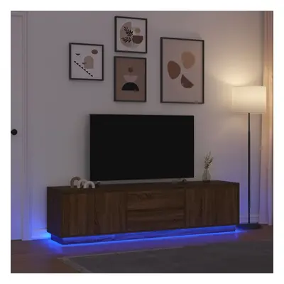 vidaXL TV skříňka s LED světly Hnědý dub 193,5x41x50 cm