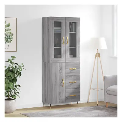 vidaXL Skříň highboard šedá sonoma 69,5 x 34 x 180 cm kompozitní dřevo