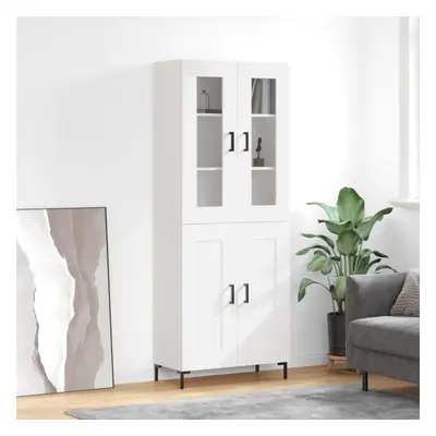 vidaXL Skříň highboard lesklá bílá 69,5 x 34 x 180 cm kompozitní dřevo