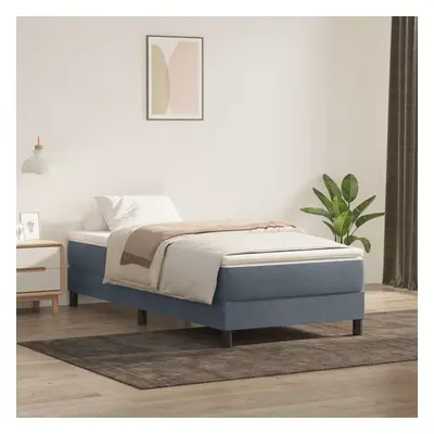 vidaXL Box spring postel s matrací tmavě šedá 80x220 cm samet