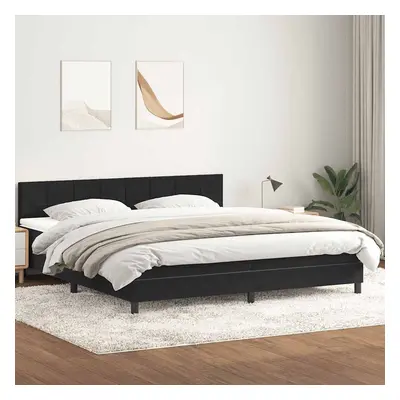 vidaXL Box spring postel s matrací černá 200x220 cm samet