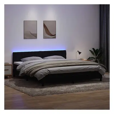 vidaXL Box spring postel s matrací černá 200x210 cm samet