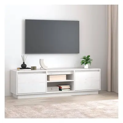 vidaXL TV skříňka bílá 140 x 35 x 40 cm masivní borové dřevo