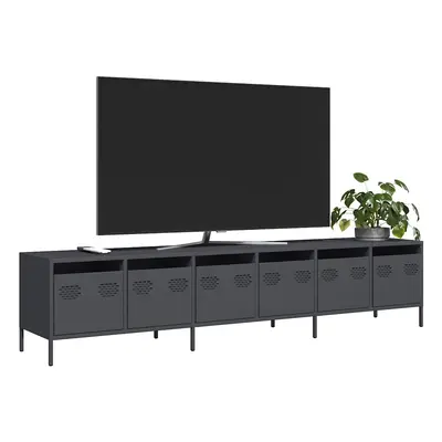 vidaXL TV skříňka antracitová 202x39x43,5 cm ocel válcovaná za studena