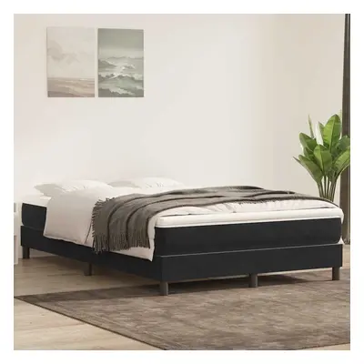 vidaXL Box spring postel s matrací černá 140x210 cm samet