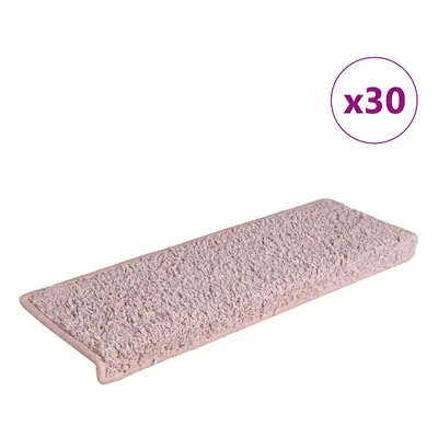 vidaXL Rohože na schody 30 ks 65x21x4 cm Bílá a růžová