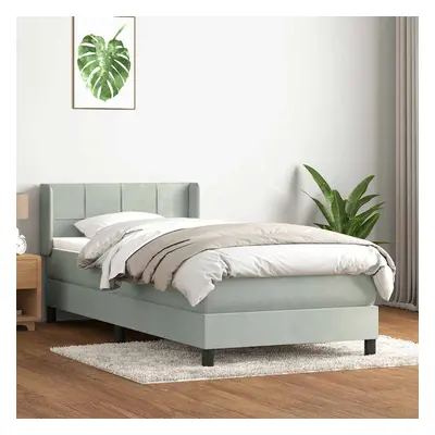 vidaXL Box Spring Postel s matrací Světle šedá 90x220 cm Samet