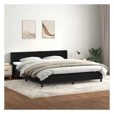 vidaXL Box spring postel s matrací černá 180x210 cm samet