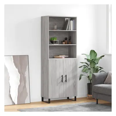 vidaXL Skříň highboard šedá sonoma 69,5 x 34 x 180 cm kompozitní dřevo