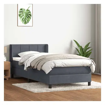 vidaXL Box spring postel s matrací tmavě šedá 80x220 cm samet