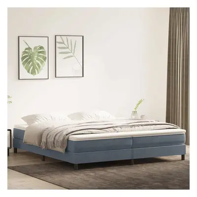 vidaXL Box spring postel s matrací tmavě šedá 200x210 cm samet