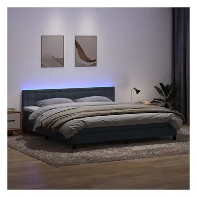 vidaXL Box spring postel s matrací tmavě šedá 180x220 cm samet