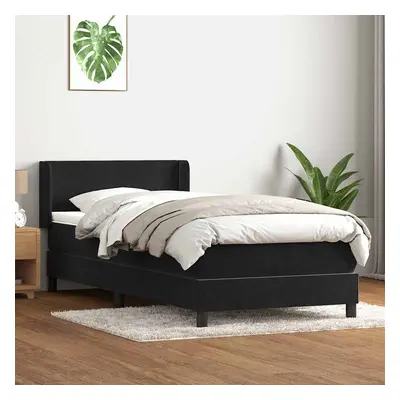 vidaXL Box spring postel s matrací černá 100x220 cm samet