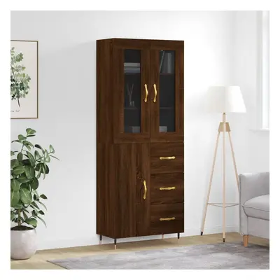 vidaXL Skříň highboard hnědý dub 69,5 x 34 x 180 cm kompozitní dřevo