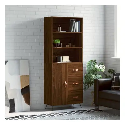 vidaXL Skříň highboard hnědý dub 69,5 x 34 x 180 cm kompozitní dřevo