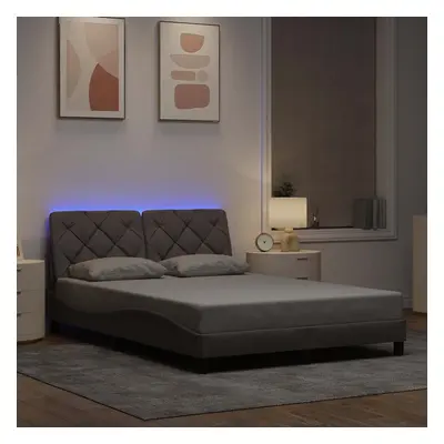 vidaXL Rám postele s LED bez matrace Taupe 140x200 cm Látka