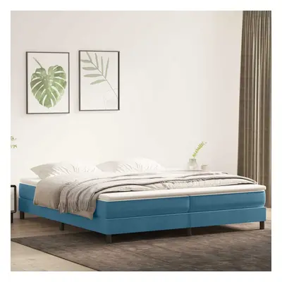 vidaXL Box spring postel s matrací tmavě modrá 200x210 cm samet