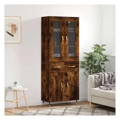 vidaXL Skříň highboard kouřový dub 69,5 x 34 x 180 cm kompozitní dřevo