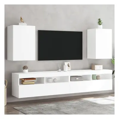 vidaXL Nástěnné TV skříňky 2 ks bílé 40,5x30x60 cm kompozitní dřevo