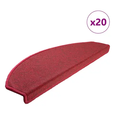 vidaXL Rohože na schody 20 ks Bordeaux Red 65x24x4 cm