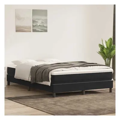 vidaXL Box spring postel s matrací černá 140x220 cm samet