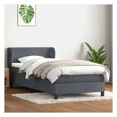 vidaXL Box spring postel s matrací tmavě šedá 90x210 cm samet