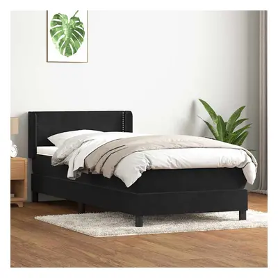 vidaXL Box spring postel s matrací černý 80x220 cm samet