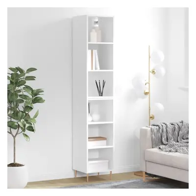 vidaXL Skříň highboard bílá s vysokým leskem 34,5x32,5x180 cm kompozit