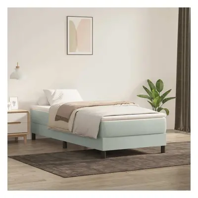 vidaXL Box spring postel s matrací světle šedá 80x210 cm samet