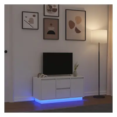 vidaXL TV skříňka s LED osvětlením bílá 100x41x50 cm