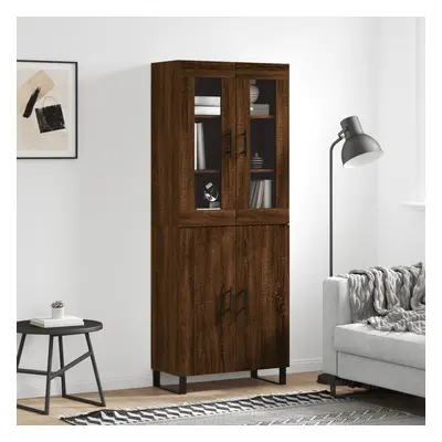 vidaXL Skříň highboard hnědý dub 69,5 x 34 x 180 cm kompozitní dřevo