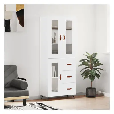 vidaXL Skříň highboard bílá 69,5 x 34 x 180 cm kompozitní dřevo