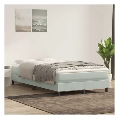 vidaXL Box spring postel s matrací světle šedá 120x220 cm samet