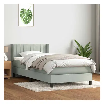 vidaXL Box spring postel s matrací světle šedá 100x220 cm samet