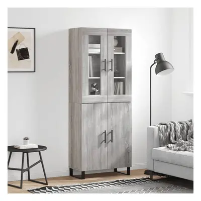 vidaXL Skříň highboard šedá sonoma 69,5 x 34 x 180 cm kompozitní dřevo