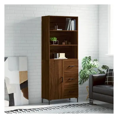 vidaXL Skříň highboard hnědý dub 69,5 x 34 x 180 cm kompozitní dřevo