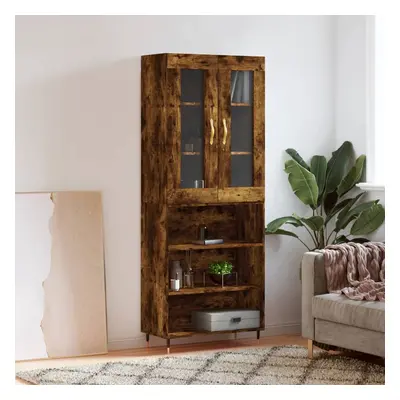 vidaXL Skříň highboard kouřový dub 69,5 x 34 x 180 cm kompozitní dřevo