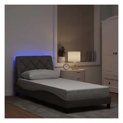 vidaXL Rám postele s LED bez matrace Taupe 90x200 cm Látka