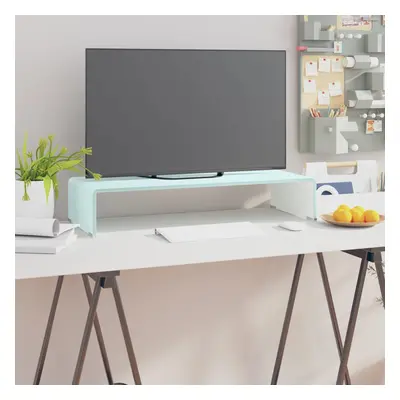 vidaXL TV stolek / podstavec na monitor sklo zelený 70 x 30 x 13 cm