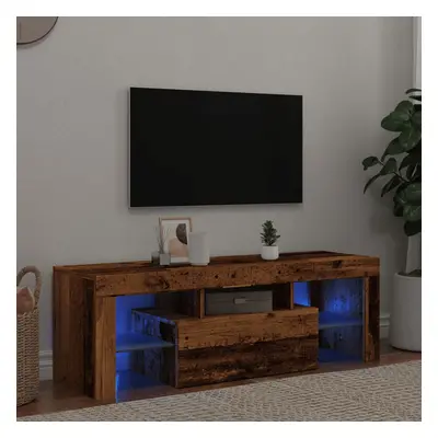 vidaXL TV stolek s LED old wood 120 x 36,5 x 40 cm kompozitní dřevo