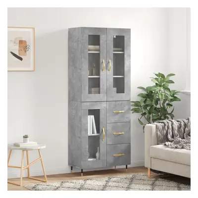 vidaXL Skříň highboard betonově šedá 69,5x34x180 cm kompozitní dřevo