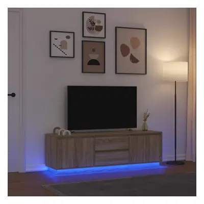 vidaXL TV skříňka s LED osvětlením Dub Sonoma 160,5x41x50 cm